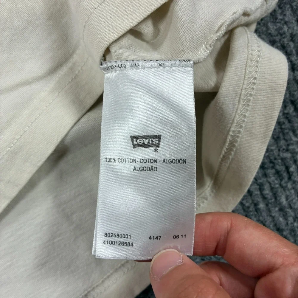 Levi's Longhorn Graphic T Shirt Mens XL Beige Western Cowboy Ranch Logo Tee